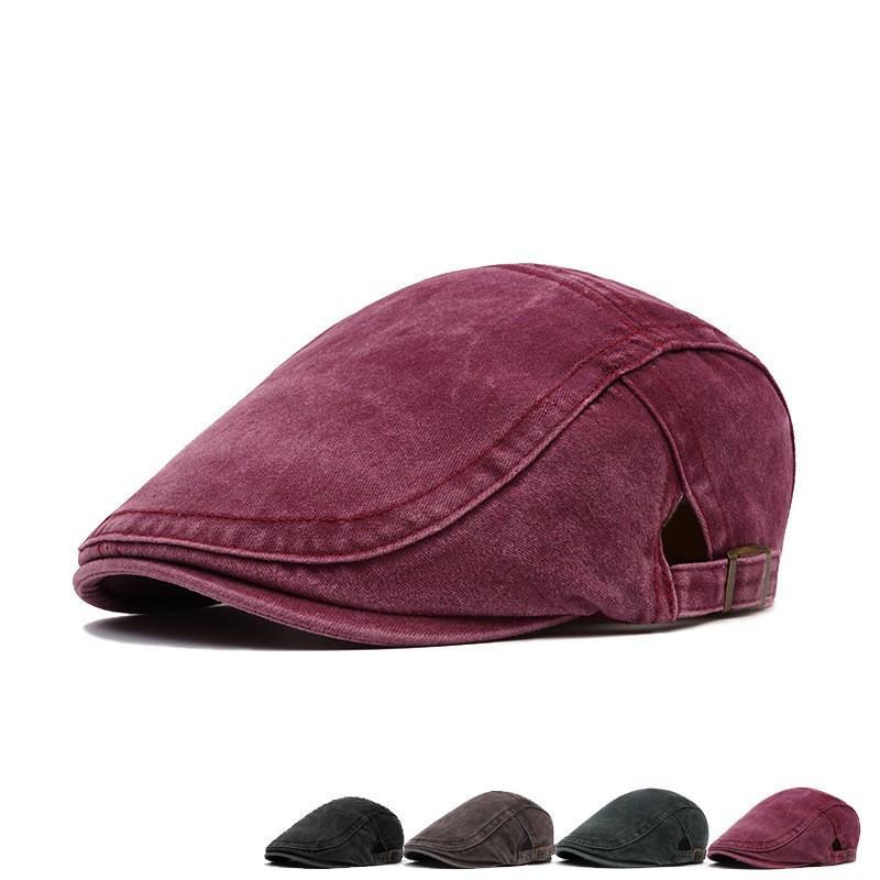 Newsboy Cap Ivy - Washed Cotton Vintage Newsboy Cap Solid