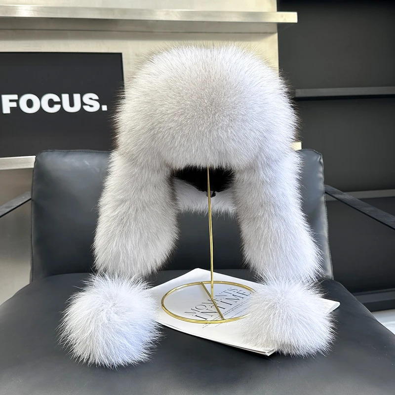 Women'S Imitation Fox Fur Hat  - Trapper Hat Ear Flap ulasan dan harga