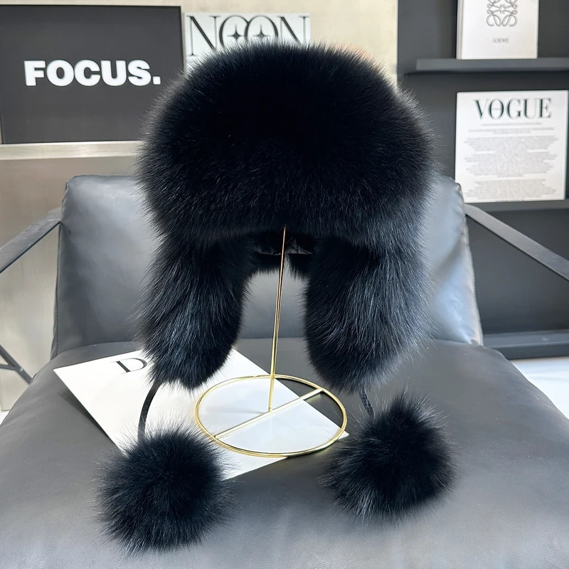 Women'S Imitation Fox Fur Hat  - Trapper Hat Ear Flap ulasan dan harga