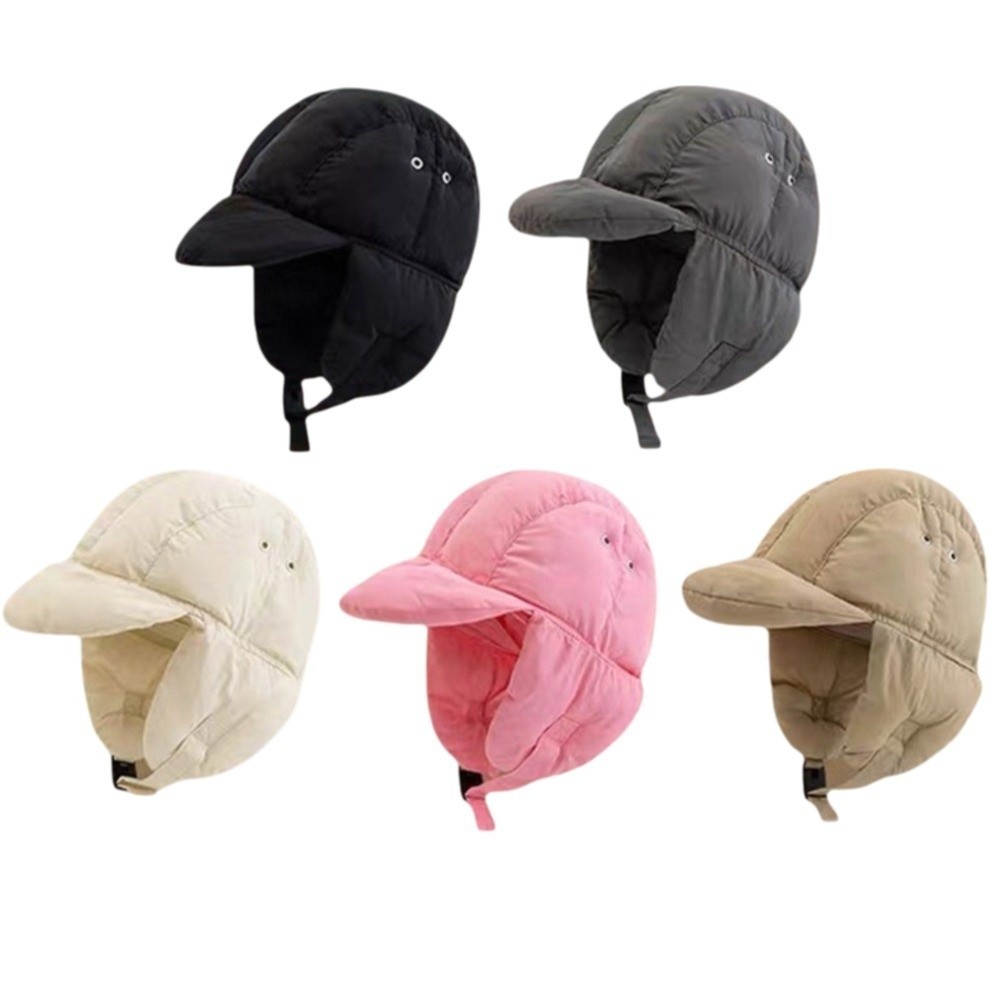 Solid Color Padded Bomber Hats - Trapper Hat Ear Flap ulasan dan harga