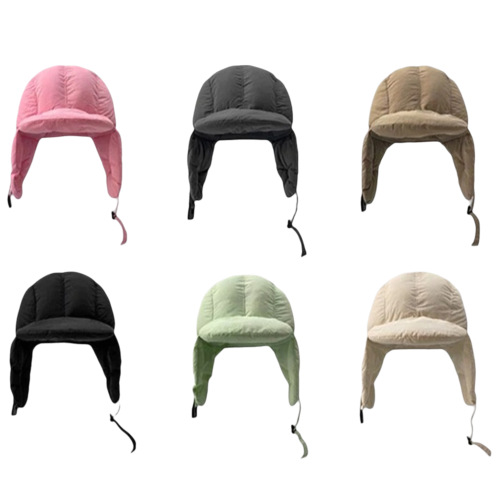 Solid Color Padded Bomber Hats - Trapper Hat Ear Flap ulasan dan harga