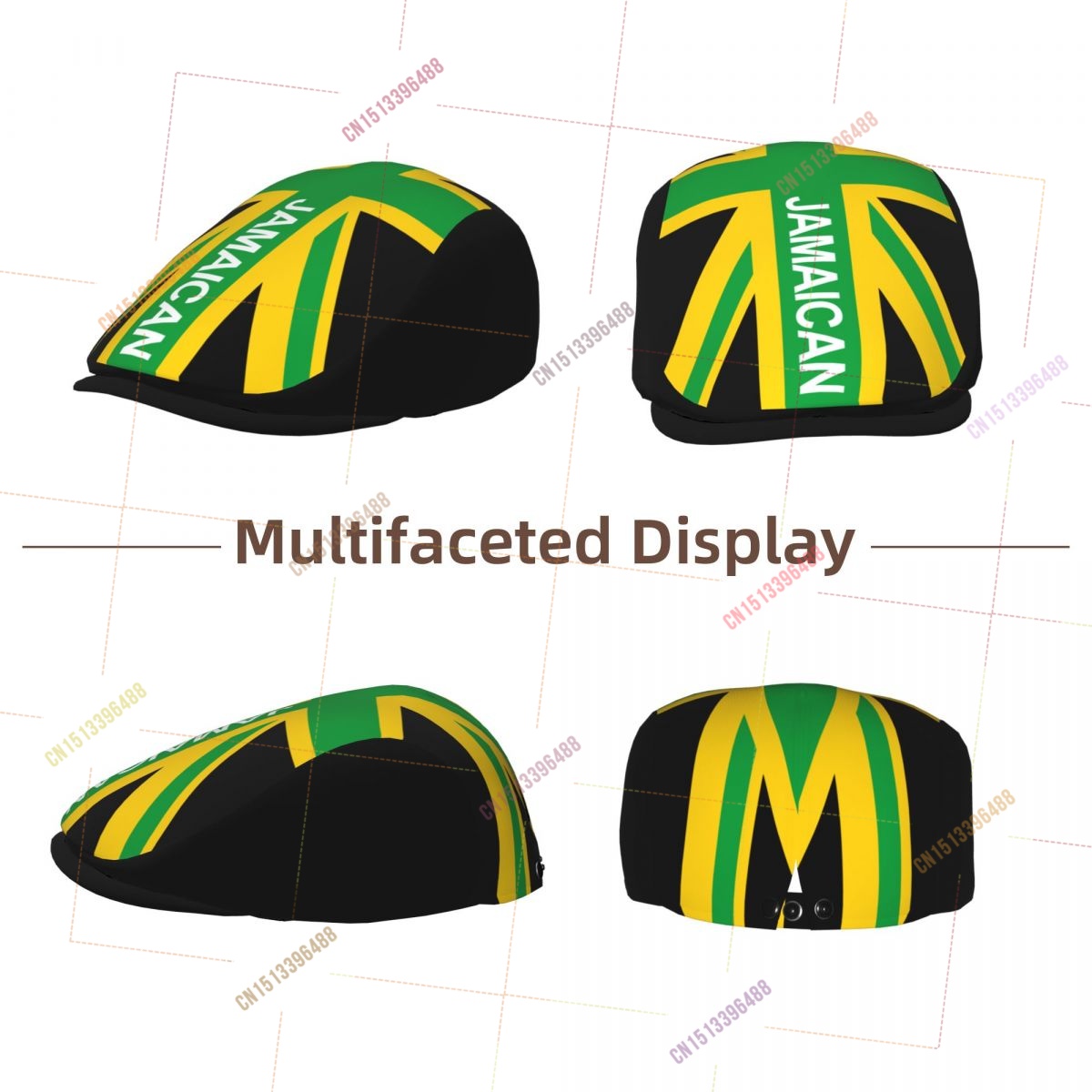 Jamaica UK Flag Men Women Flat - Newsboy Cap Ivy ulasan dan harga
