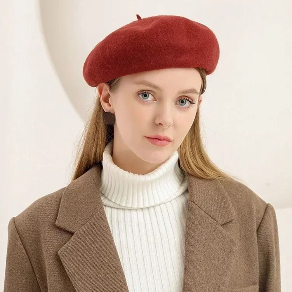 Women Girls Warm Wool Berets H - Beret French Wool ulasan dan harga