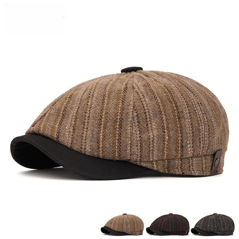 Unisex Striped Wool Blend News - Newsboy Cap Ivy ulasan dan harga