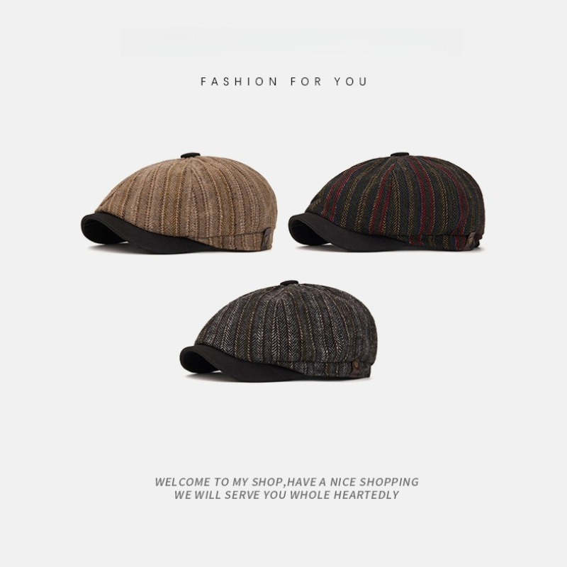 Unisex Striped Wool Blend News - Newsboy Cap Ivy ulasan dan harga