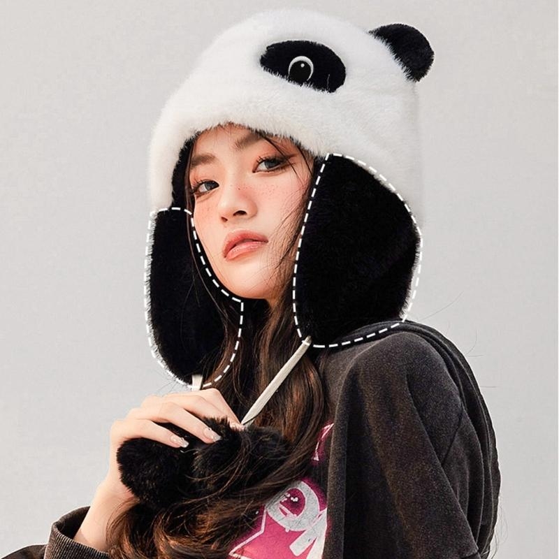 Panda Ear Hat Panda Earflap Ha - Trapper Hat Ear Flap ulasan dan harga