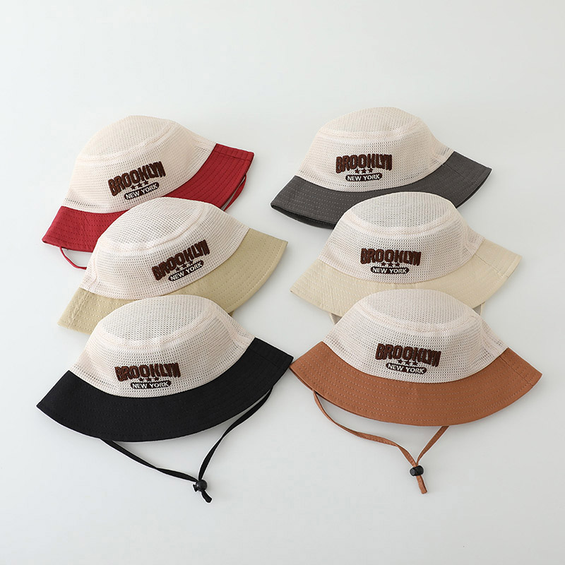 Letter Embroidered Baby Sun Ha - Bucket Hat Cotton ulasan dan harga
