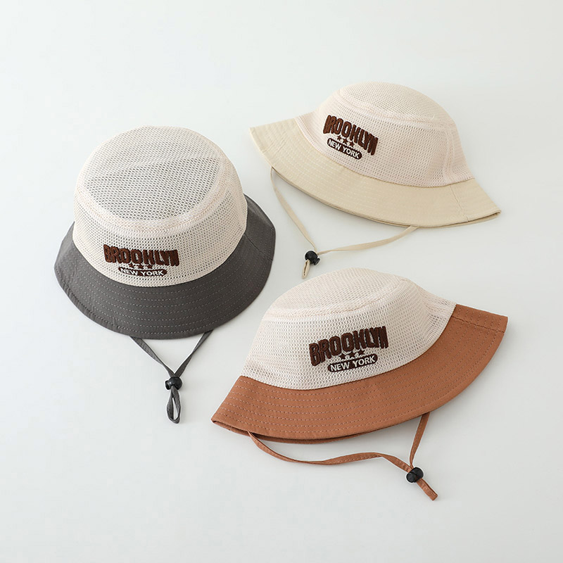 Letter Embroidered Baby Sun Ha - Bucket Hat Cotton ulasan dan harga