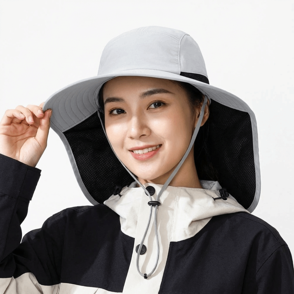 Simple Wide Brim Outdoor Sun H - Bucket Hat Cotton ulasan dan harga