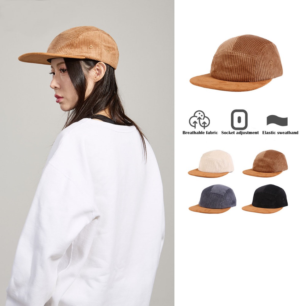 Versatile Retro Flat Brim Base - Corduroy Cap 5 Panel ulasan dan harga