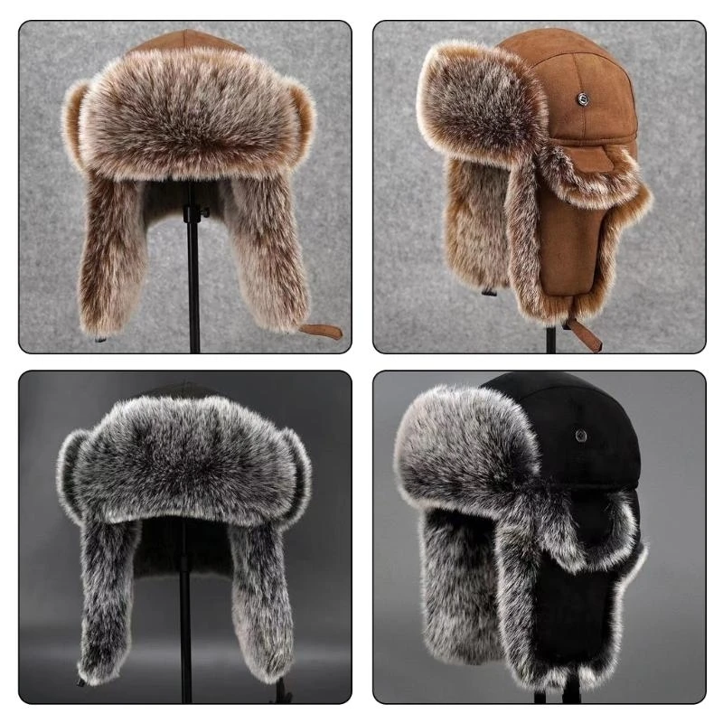 193D Furry Lined Trapper Hat w - Trapper Hat Ear Flap ulasan dan harga
