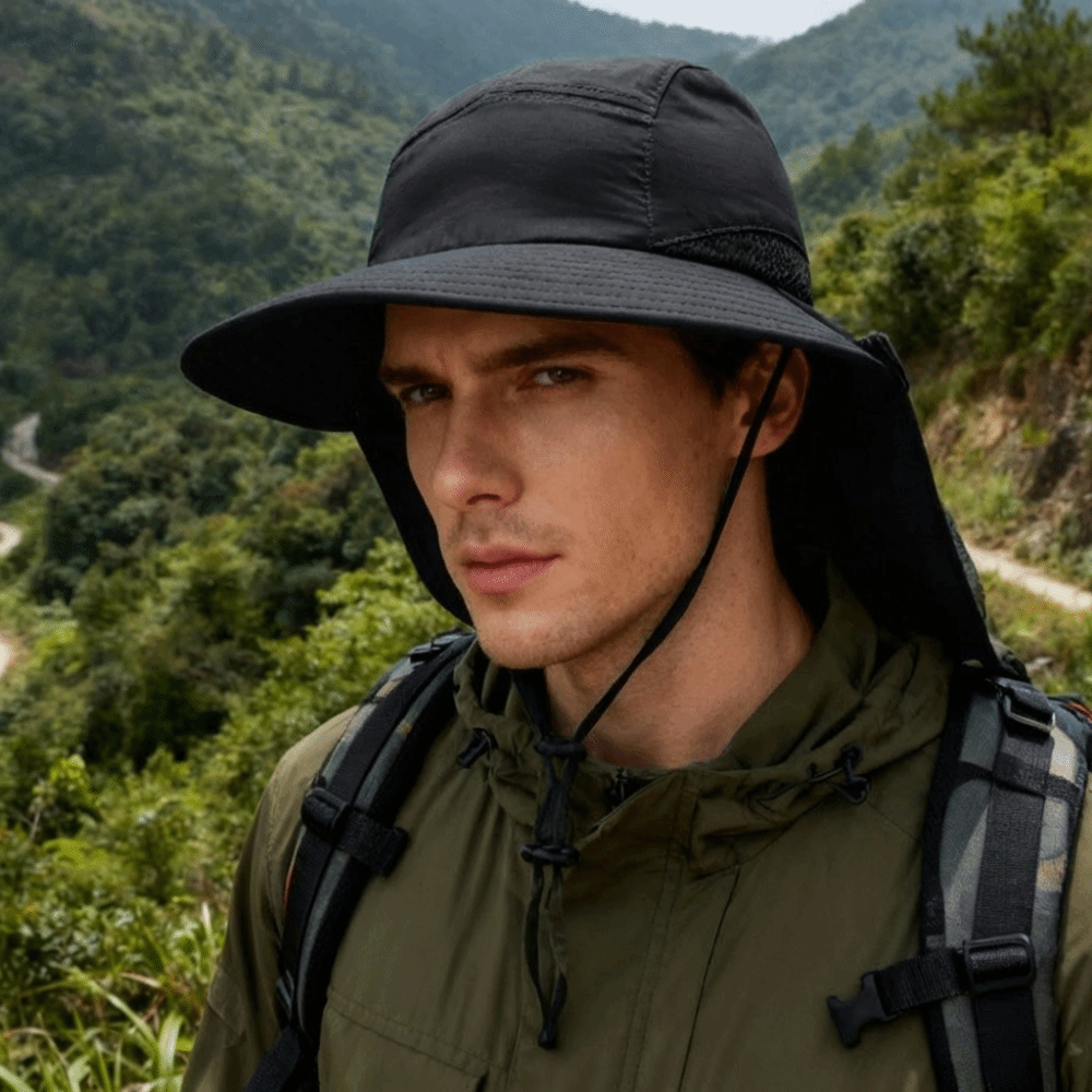 Fashion Wide Brim Outdoor Sun  - Bucket Hat Cotton ulasan dan harga