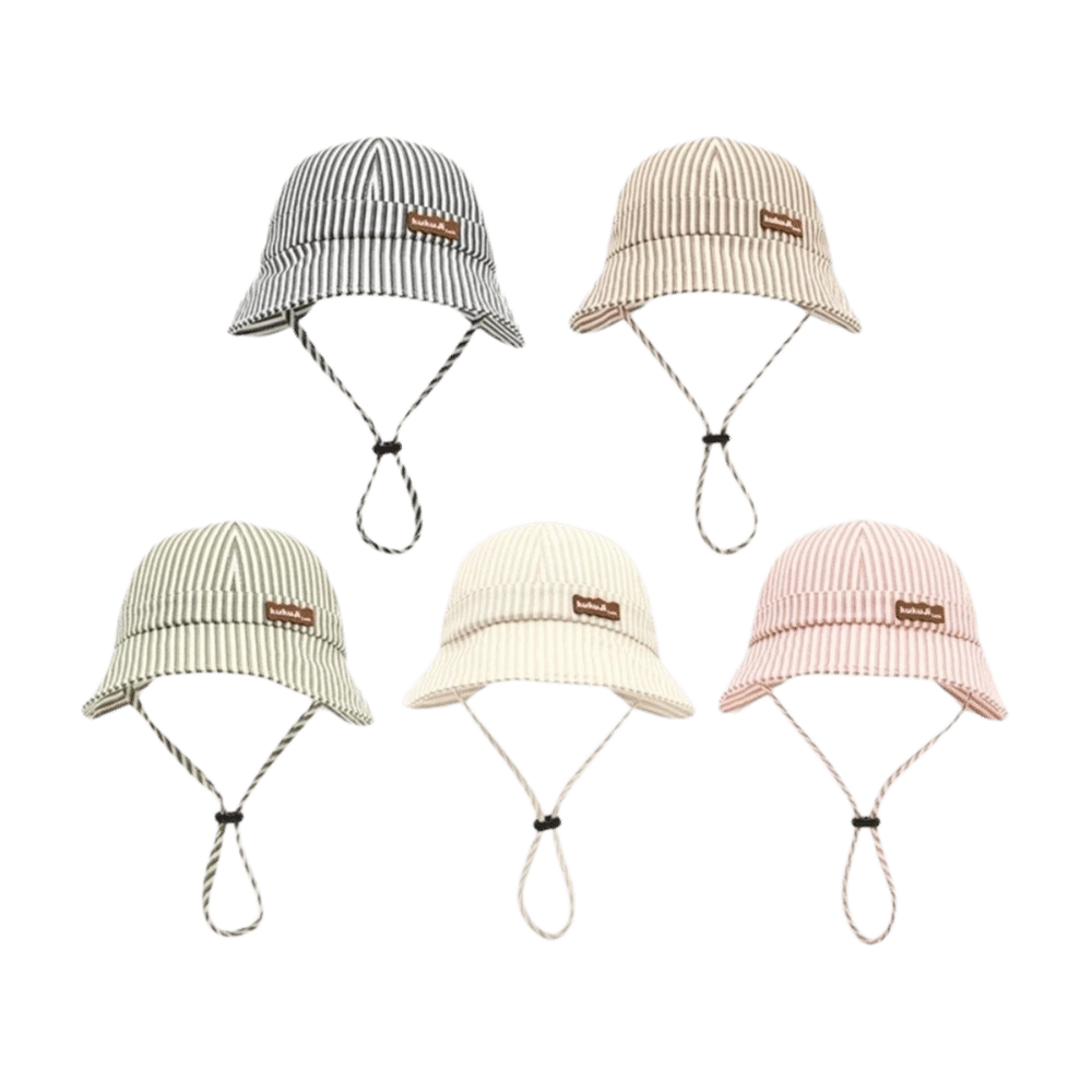 New Striped Baby Bucket Hat Ad - Bucket Hat Cotton ulasan dan harga