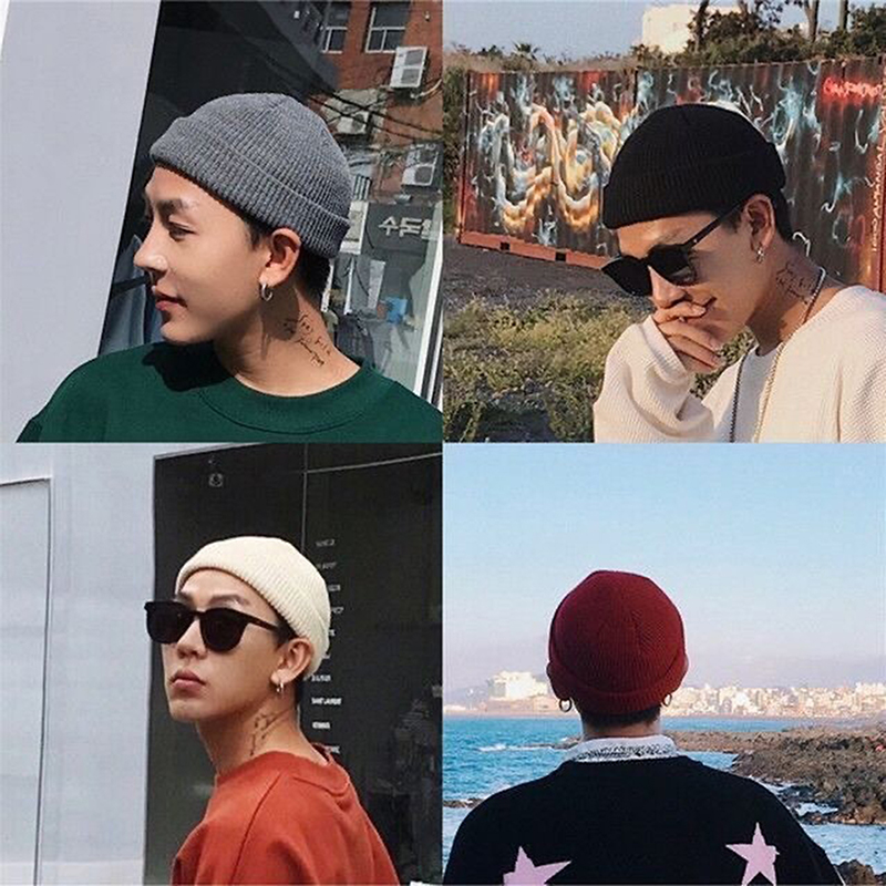 1Pcs Winter Warm Unisex Wool B - Beanie Cuffed Knit ulasan dan harga