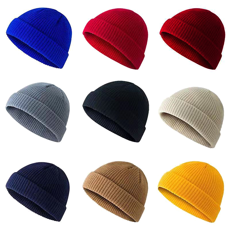 1Pcs Winter Warm Unisex Wool B - Beanie Cuffed Knit ulasan dan harga